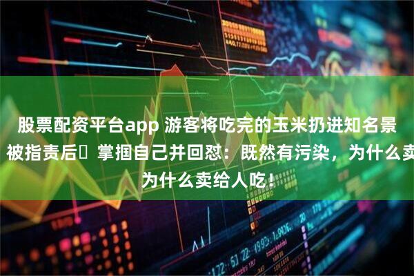 股票配资平台app 游客将吃完的玉米扔进知名景区湖中，被指责后‌掌掴自己并回怼：既然有污染，为什么卖给人吃！