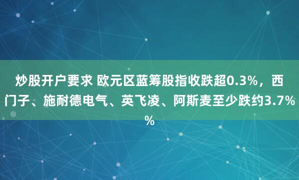 炒股开户要求 欧元区蓝筹股指收跌超0.3%，西门子、施耐德电气、英飞凌、阿斯麦至少跌约3.7%
